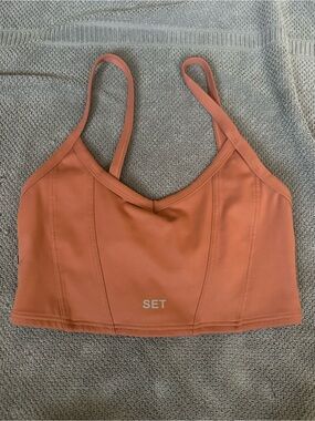 SET Active Rust Orange Strappy Longline Sports Bra